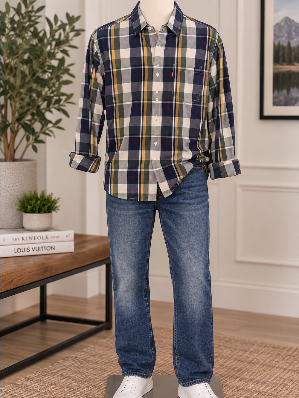 Levi's Men's Colorful Checkered Button-Down Shirt
